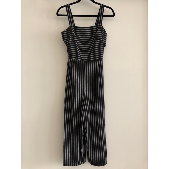 Madison & Berkeley Striped Cutout Jumpsuit - Picture 3 of 6